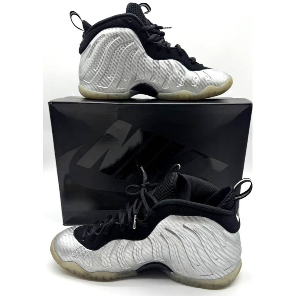 Nike Little Posite Pro GS Metallic‎ Silver Black 644792-007 Youth US 7Y EU40